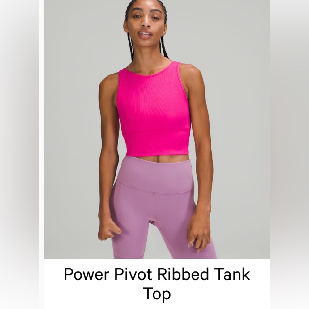 Lululemon Sonic Pink Power Pivot Ribbed Tank
